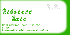 nikolett maic business card